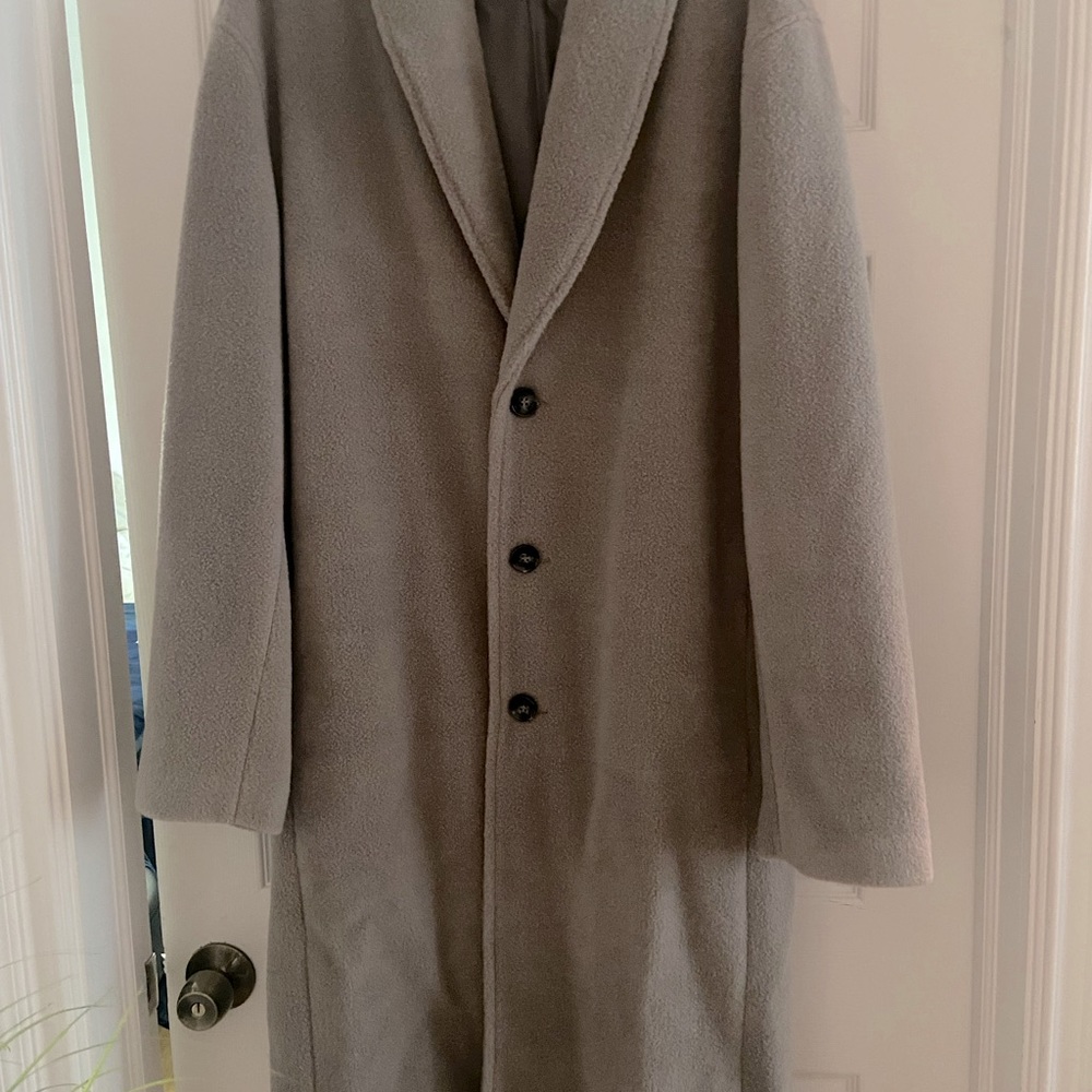 ASOS Design oversized belted longline wool looking long overcoat in gray